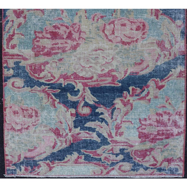 Early 20th Century Antique Persian Tabriz Rug With Elegant Floral Motifs and Soft Pastel Tones For Sale - Image 5 of 8