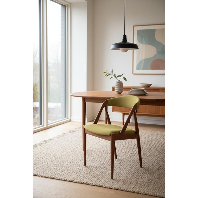 1970s Model 31 Chairs in Teak and Wool Fabric by Kai Kristiansen for Schou Andersen, 1960s, Set of 4 For Sale - Image 5 of 17