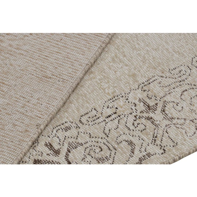 Textile Vintage Overdyed Persian Runner Rug in Beige-Brown Open Field, From Rug & Kilim For Sale - Image 7 of 7