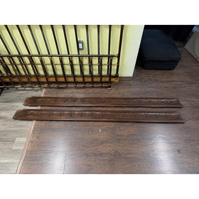 Wood Antique Gothic Revival Carved Walnut Full/Double Bed, Circa 1890 For Sale - Image 7 of 7