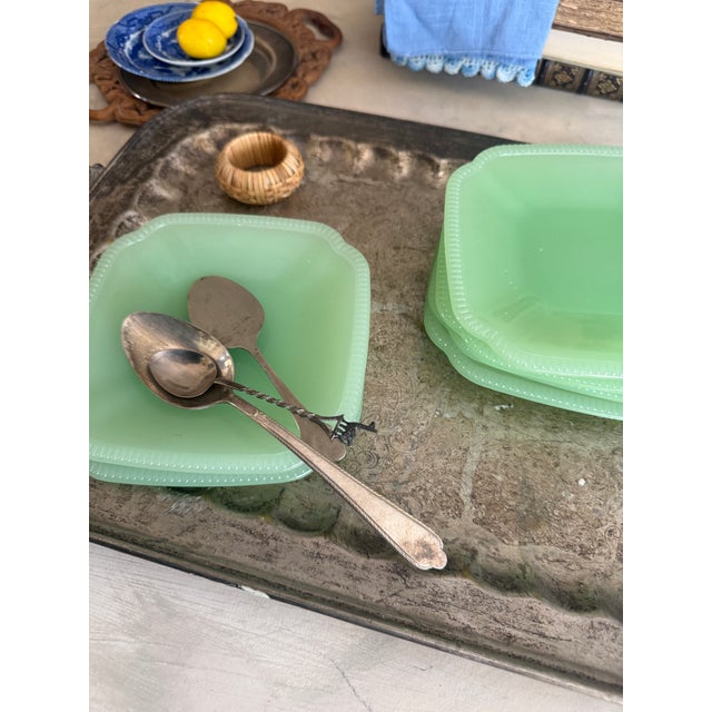 Vintage Jadeite Plates Attributed to Anchor Hocking Fire-King - Set of Six For Sale - Image 10 of 12