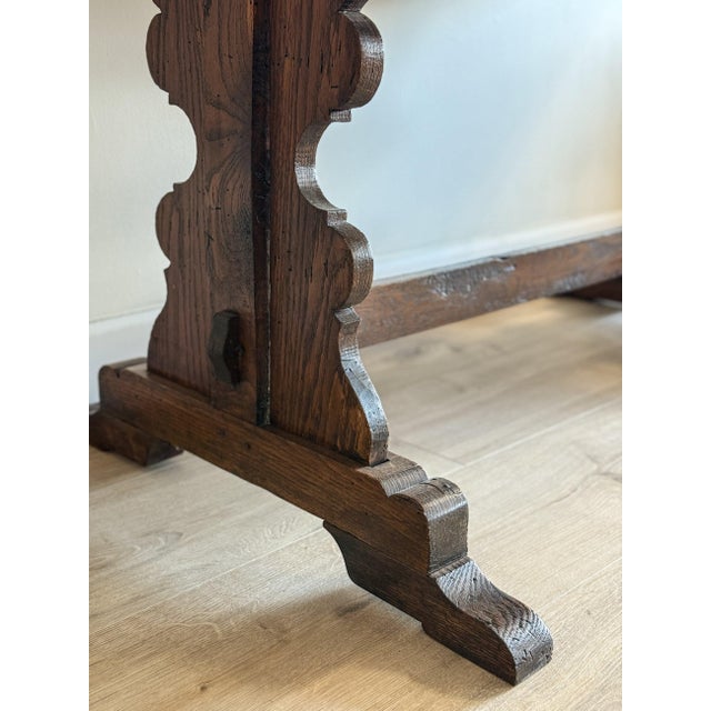 Antique French Dining Table with Oak/Ash base, Fruitwood Top For Sale - Image 4 of 10