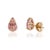 Metal Contemporary 1.27ct Pink Tourmaline Carved Leaf Stud Earrings in 14k Yellow Gold- A Pair For Sale - Image 7 of 15
