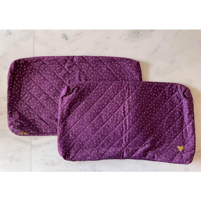 Purple Pair of Purple Vintage Fabric Lumbar Pillow Covers For Sale - Image 8 of 10