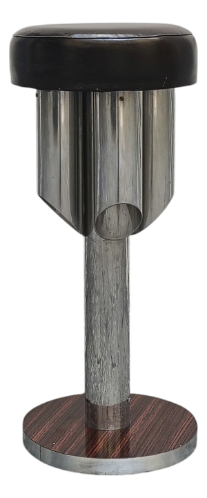 Tall Chrome and Leather Bar Stool, Italy, 1970s