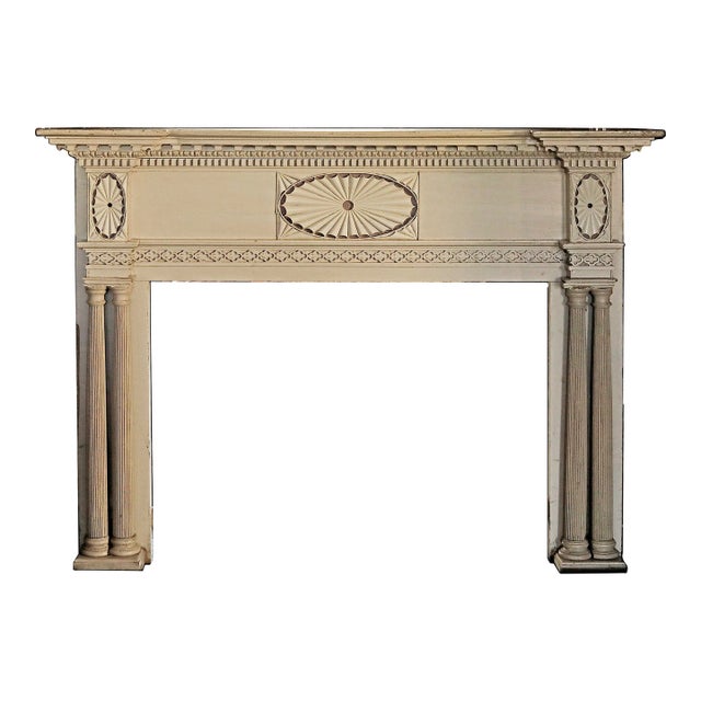 Antique Federal Mantel - Painted Wood For Sale