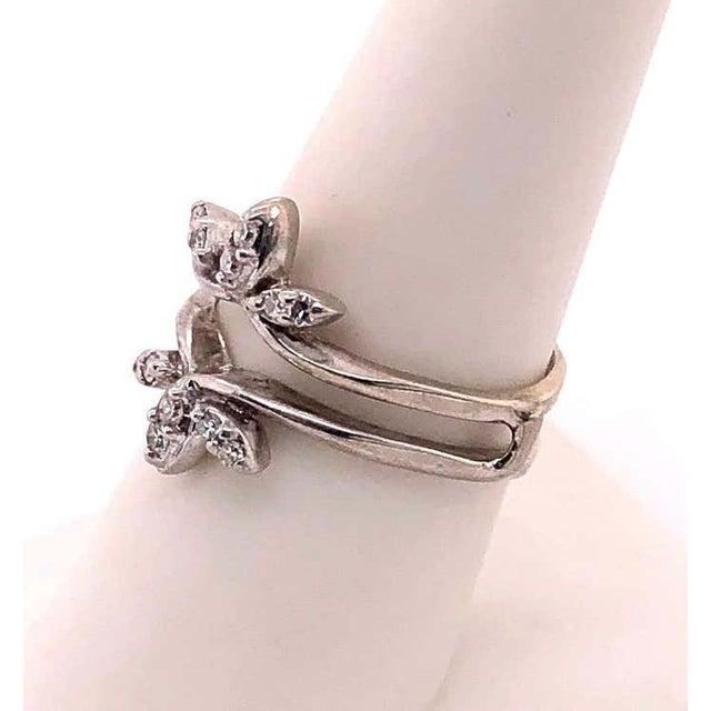 Metal 14 Karat White Gold Interlocking Engagement Ring Guard For Sale - Image 7 of 9