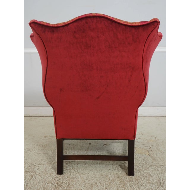 Stickley 1990s Stickley Colonial Williamsburg Chippendale Style Wing Back Easy Chair For Sale - Image 4 of 18