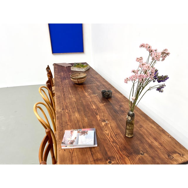 Wood Large Pine Farm Table, 1950s For Sale - Image 7 of 18