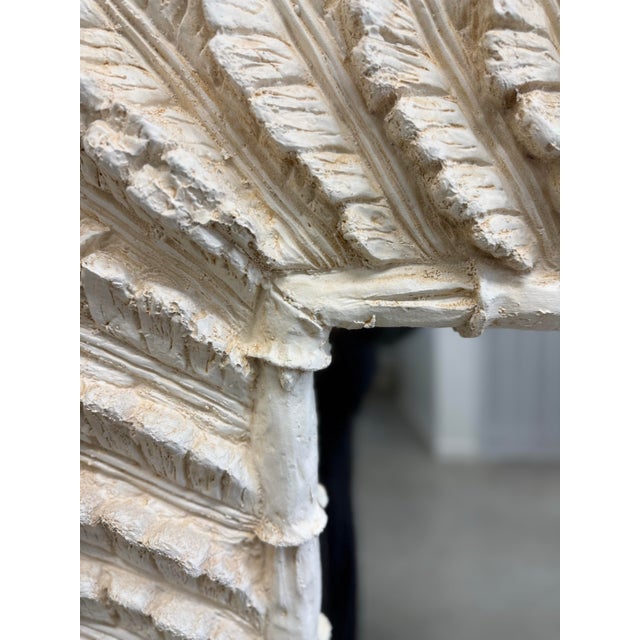 Vintage Serge Roche Style Palm Frond Plaster Mirror For Sale - Image 4 of 10