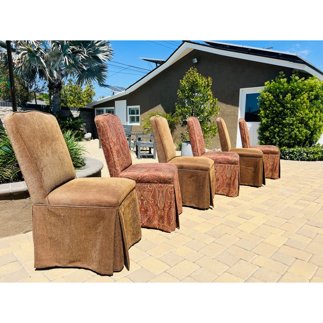 Traditional Set of 6 | Parsons Chairs | Designer For Sale - Image 3 of 12