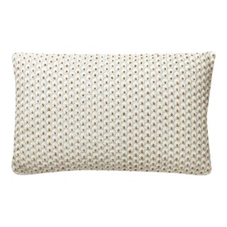The House of Scalamandré Fleur Embroidery Lumbar Pillow, Mineral For Sale
