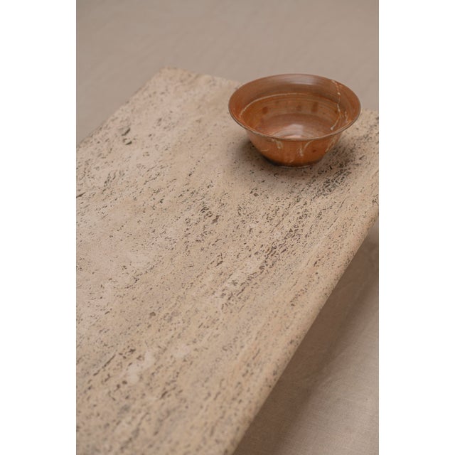 Architectural Rectangular Travertine Coffee Table, 1970s For Sale - Image 10 of 14