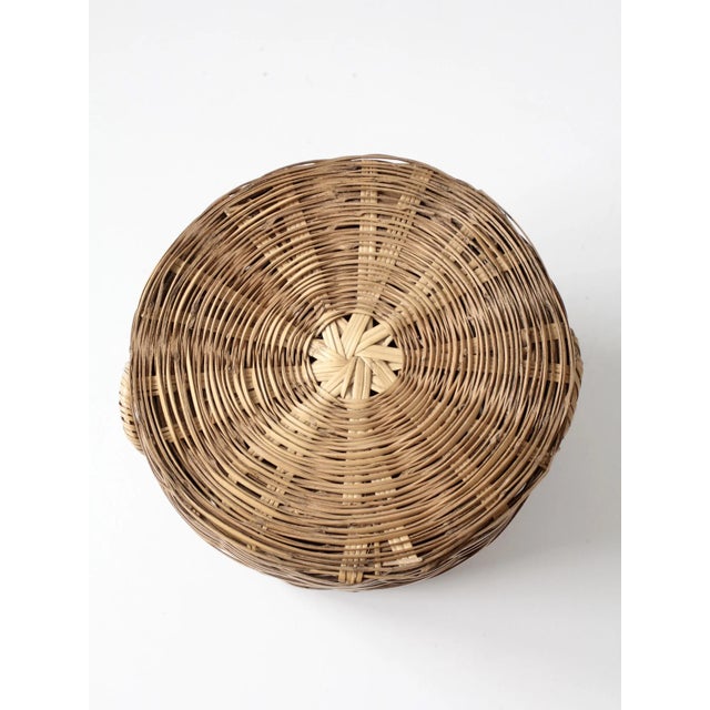Vintage Lidded Storage Basket For Sale - Image 6 of 12