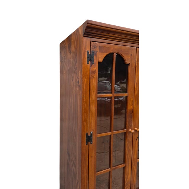 Ethan Allen Country Craftsman Hutch China Cabinet Shelf Display Knotty Pine For Sale - Image 10 of 12