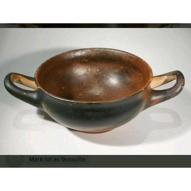 15th Century & Earlier 4th Century Greek Black Glazed Kylix - Ancient Bowl With Authentication Document For Sale - Image 5 of 5