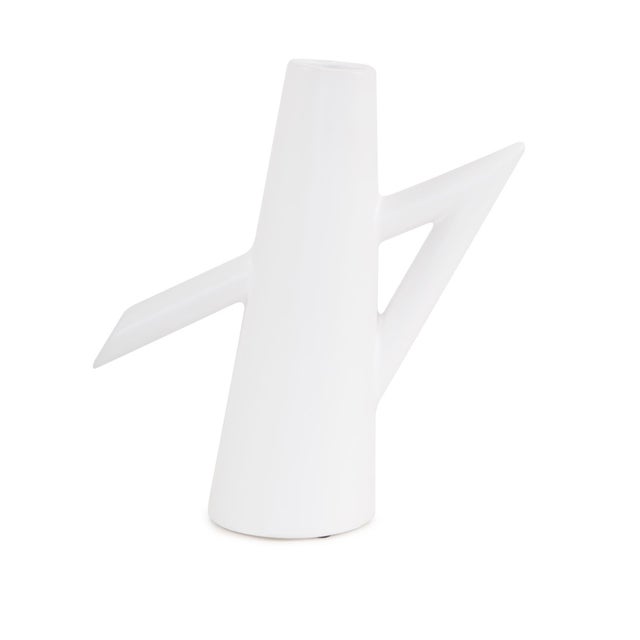 White Astrid Ceramic Vase- II For Sale - Image 8 of 10