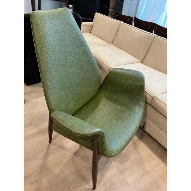 Adrian Pearsall Vintage Adrian Pearsall for Craft Associates Sculptural Green Vinyl Lounge Chair | Mid-Century Modern For Sale - Image 4 of 10