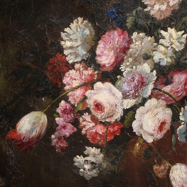 Late 18th Century Italian Artist, Oval Still Life, 1780, Oil on Canvas For Sale - Image 5 of 16