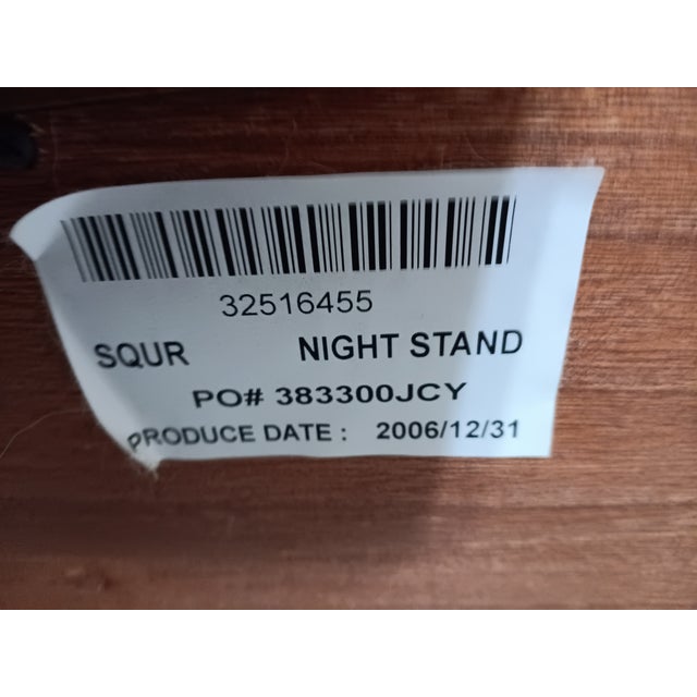 1980s Vintage Stanley Dark Tone Wood Nightstand 3 Drawer Set of 2, Attributed For Sale - Image 5 of 8