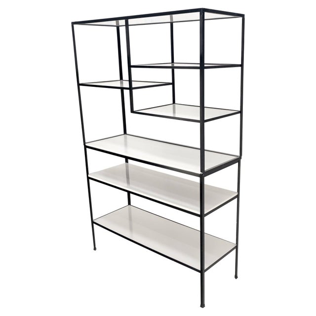 Frederick Weinberg Iron White Enamel Shelves Etagere Wall Unit Chairish