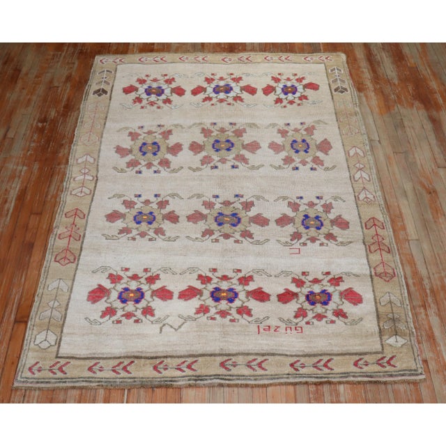 Vintage Zabihi Collection Turkish Kars Beautiful Floral Rug - 5'7" x 7'11" For Sale In New York - Image 6 of 11