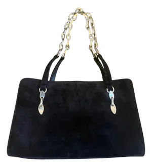 1980s Black Cut Velvet and Silver Plated Hardware Italian Evening Bag