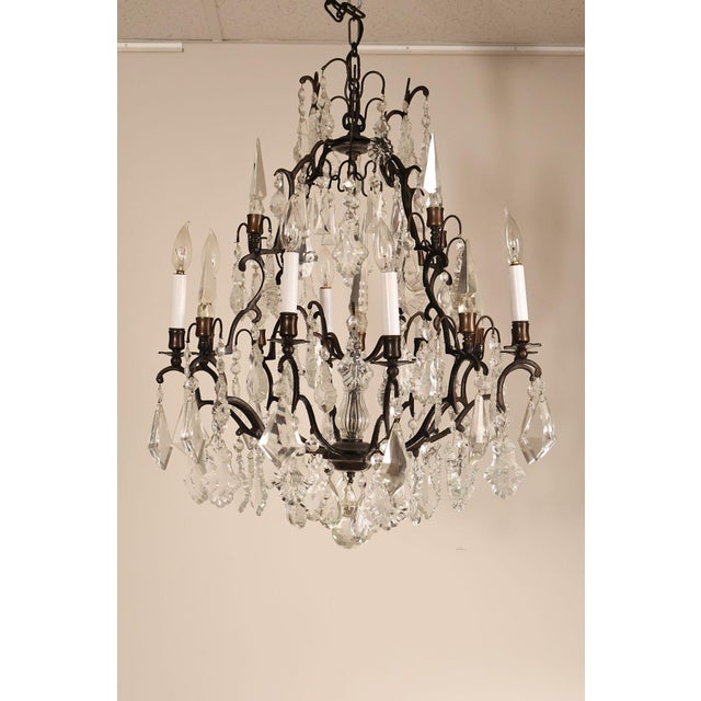 Versailles Style Crystal And Bronze Chandelier For Sale - Image 15 of 18
