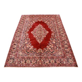 Antique Middle Eastern Hand-Knotted Sarough Rug For Sale
