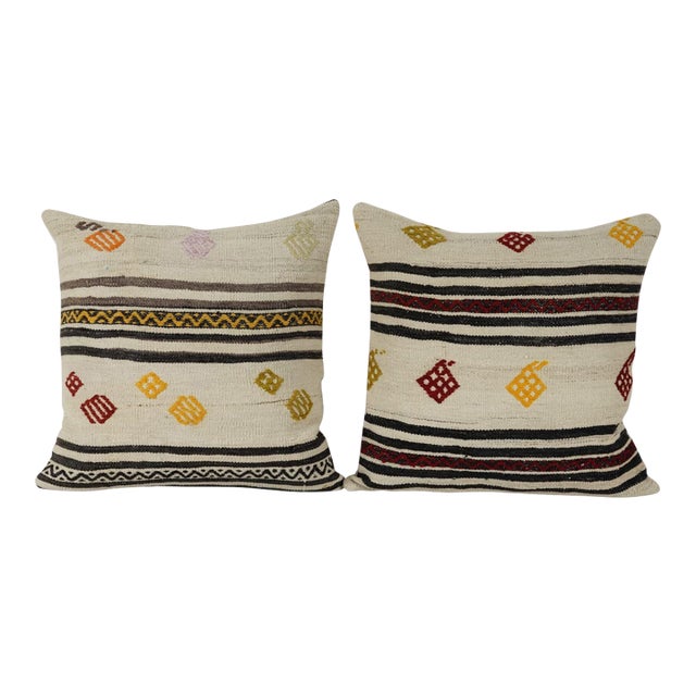Striped Kilim Pillow Cover - A Pair For Sale
