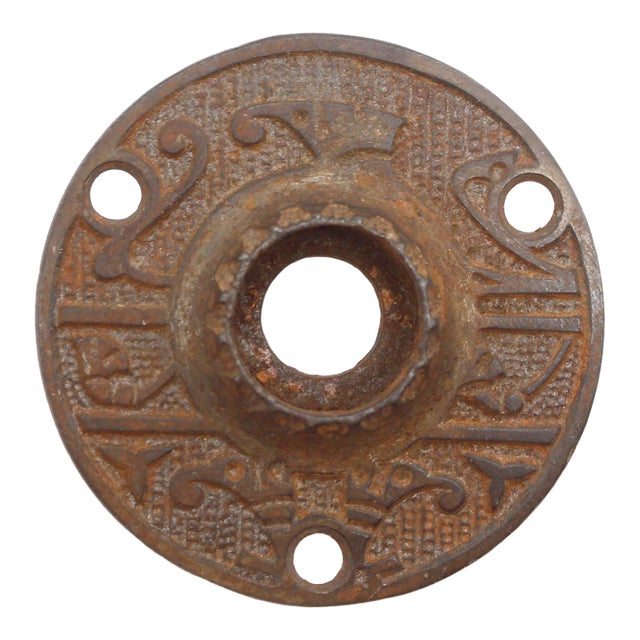 Antique 2.25 In. Victorian Cast Iron Door Rosette For Sale