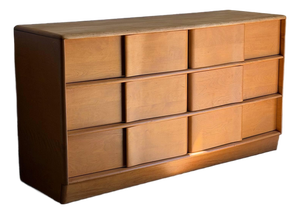 Heywood Wakefield Maple Lowboy Wooden Dresser Chest of Drawers Mid-Century Modern 1950s