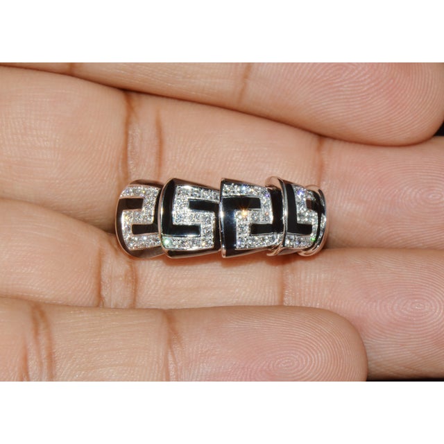 Vintage Roberto Coin Cobra 0.40ct Diamond Articulating Ring in Solid 18k White Gold, Size 8 For Sale - Image 10 of 17