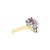 Contemporary Ruby & Diamond Cocktail Ring .35cttw 14K Yellow Gold, Size 3 For Sale - Image 3 of 3