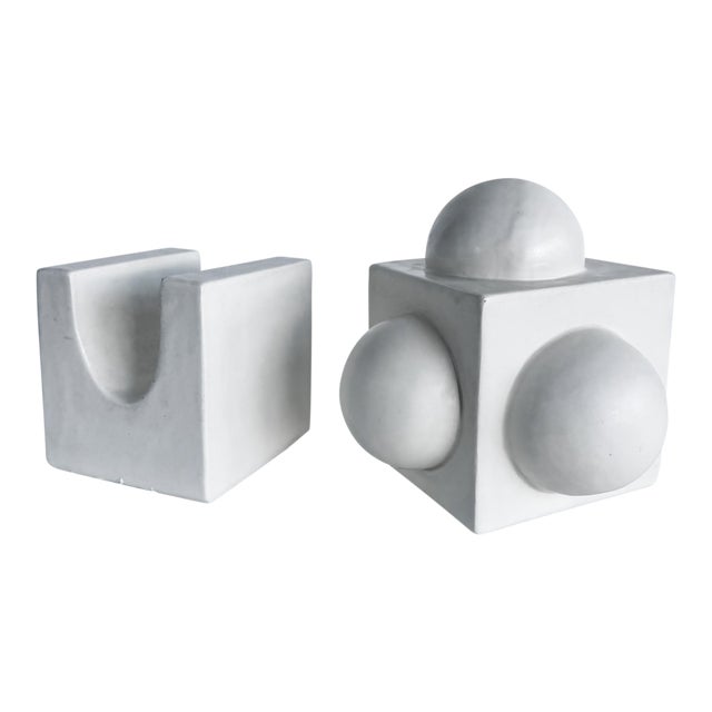 Mid 20th Century Kaiser Suidan Ceramic Table Top 2-Piece Abstract Sculpture, Signed and Numbered For Sale