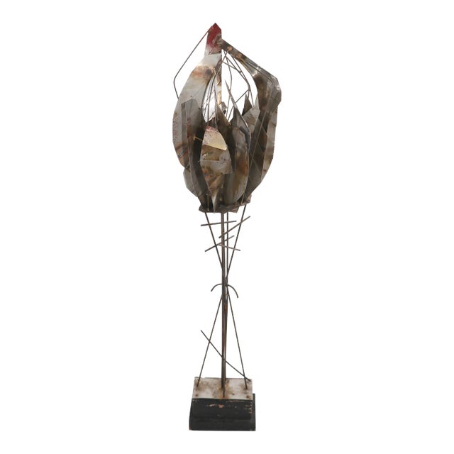 Freestanding Brutalist Metal Sculpture after Jere For Sale