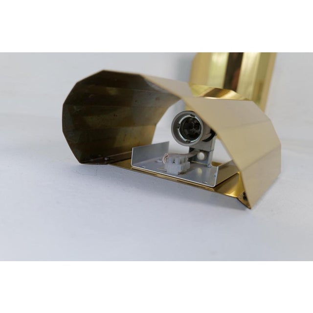 Gold Mid-Century Modern Brass Sconces from Atelje Lyktan, Sweden, 1970s, Set of 2 For Sale - Image 8 of 10