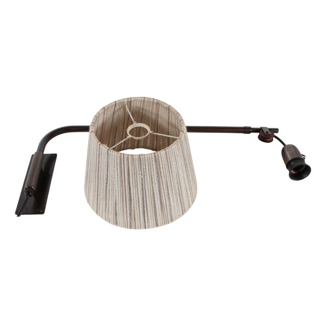 Adjustable Wall Light in Brass with String Shade by Hans Bergström for Bergboms, 1930s For Sale