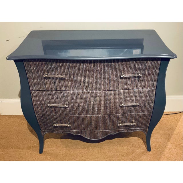 Wood Jonathan Charles Modern Slate Gray Excitation Bombay Chest For Sale - Image 7 of 8