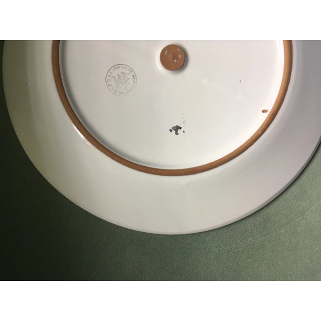 Vintage Caleca Peach Floral Italian Ceramic Serving Platter For Sale - Image 12 of 13