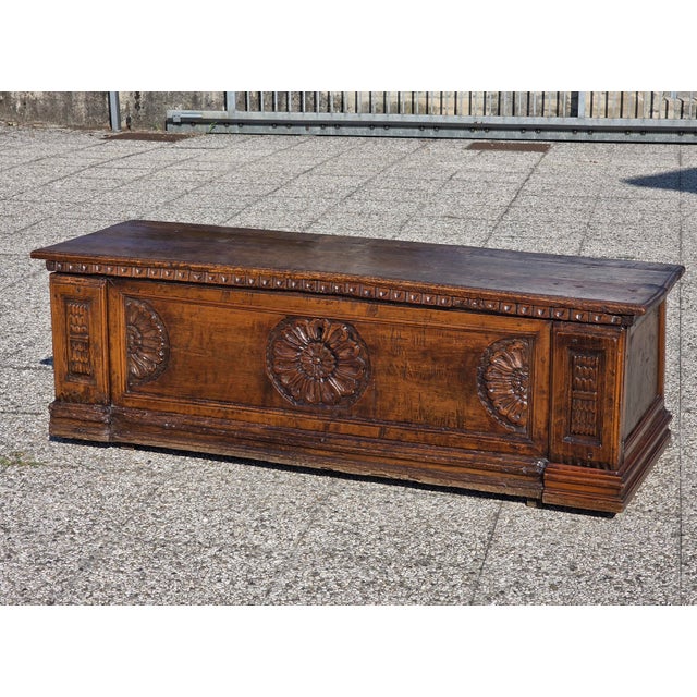 18th Century Rustic Trentino Chest in Carved Wood For Sale - Image 16 of 18