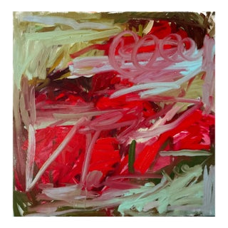 Contemporary Abstract Oil on Canvas "Time for Some Red" by Petra Schott For Sale