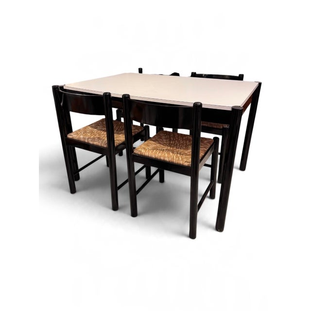 Vico Magistretti Dining Table & Four Chairs – Italian Modernist Design A striking dining set attributed to celebrated...