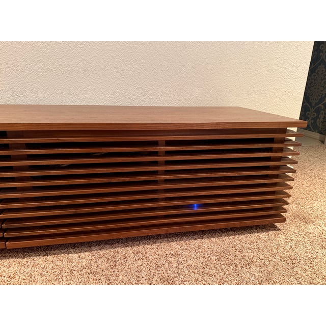 Mid-Century Modern ***Mint Condition Design Within Reach Line Media Console Walnut Wood 71"** For Sale - Image 3 of 18