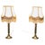 Brown Art Deco Brass Column Bedside Lamps, 1930, Set of 2 For Sale - Image 8 of 8