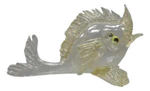 Vintage Italian Murano Style Hand Blown Glass Gold Fleck Fish Sculpture Figure