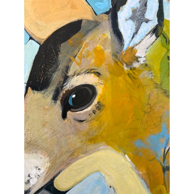 Folk Art “Youngster” a Deer Painting by LWren Walraven For Sale - Image 3 of 10