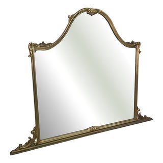 Large Carved Gilded Mirror with Wavy Frame, 1960s For Sale