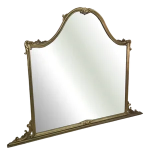 Large Carved Gilded Mirror with Wavy Frame, 1960s