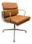 Late 20th Century Eames Aluminum Group Side Chair With Arms by Herman Miller – Brown Leather For Sale